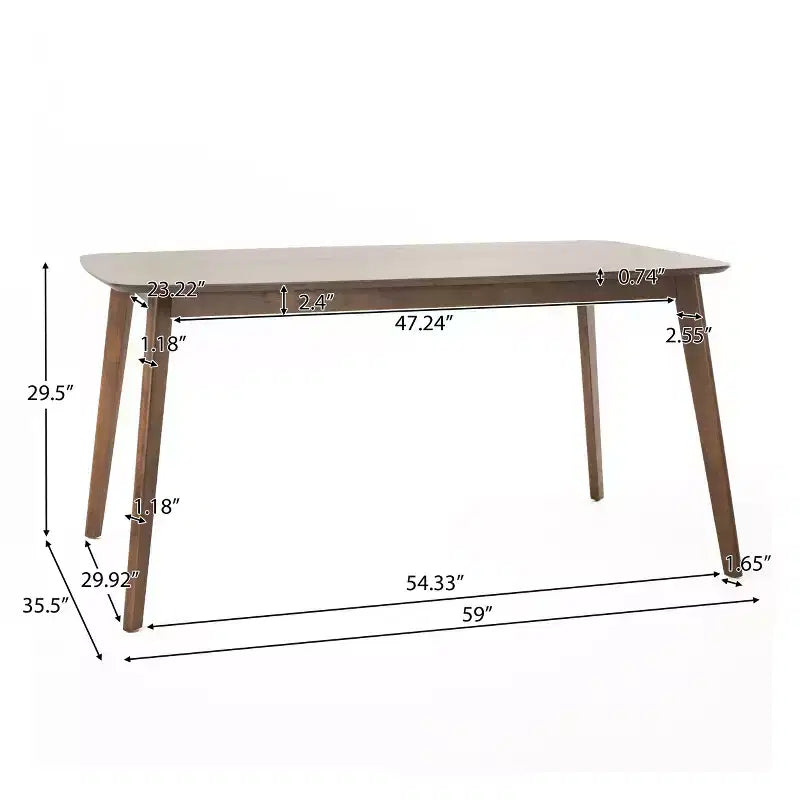 Tavolo da Pranzo in Legno Anne Mid-Century Modern