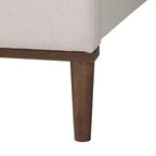 Set 4 pezzi camera da letto Nikolai con tessuto trapuntato a canali beige e legno marrone wengé, misura Queen