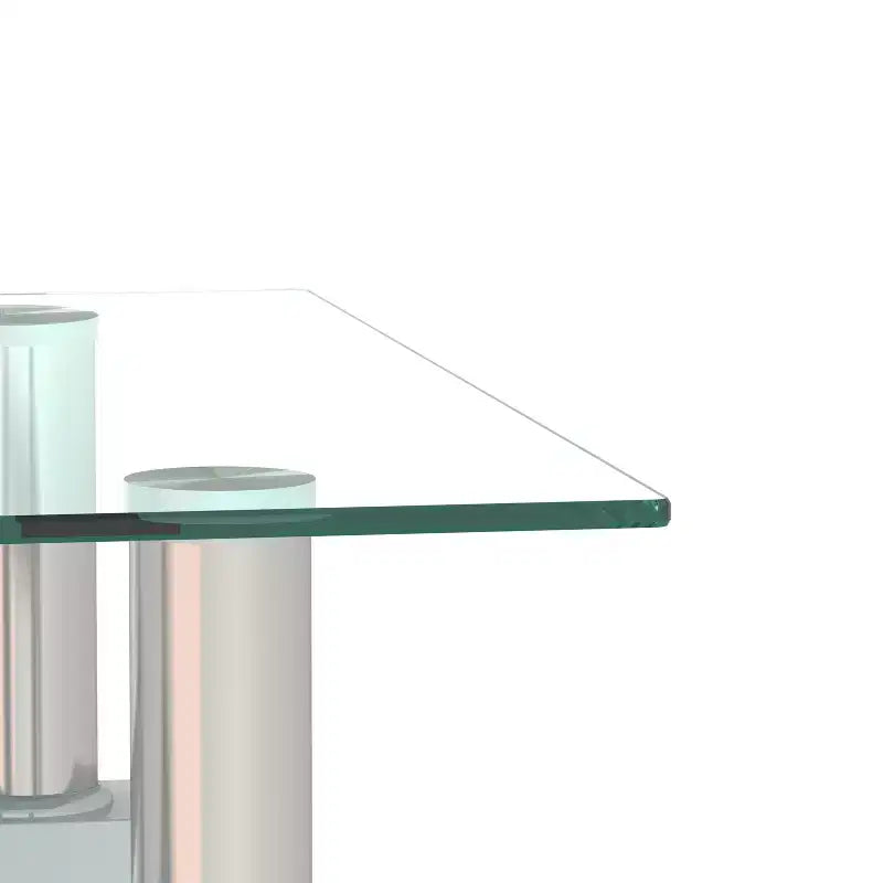 Tavolino moderno in vetro temperato, tavolino quadrato per soggiorno e camera da letto, trasparente