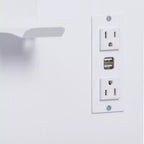 Toeletta con specchio illuminato a LED e presa di corrente, tavolo da trucco con 4 cassetti e sgabello portaoggetti, 3 modalità di illuminazione