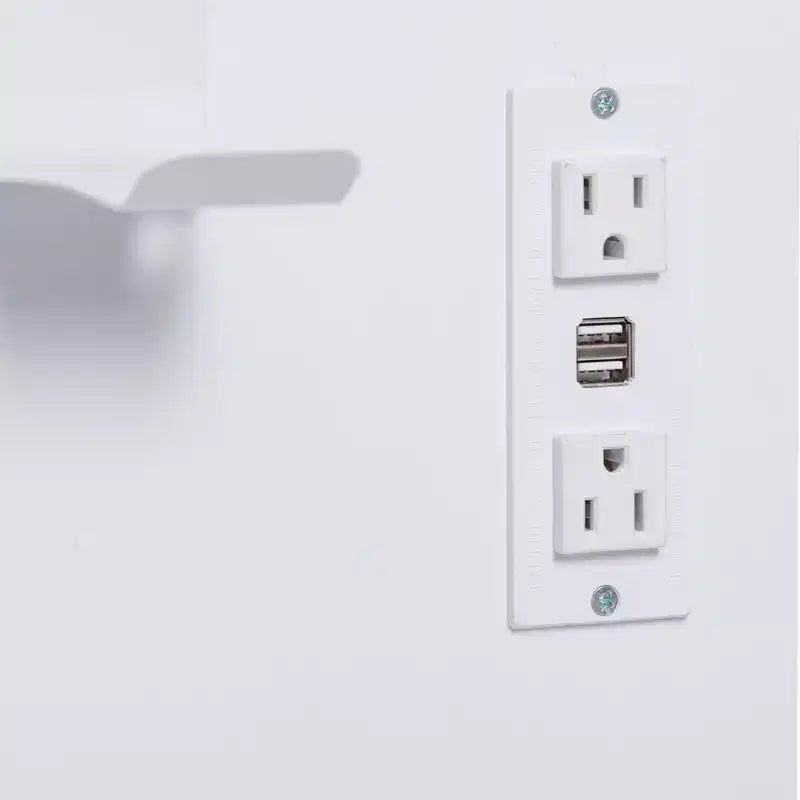 Toeletta con specchio illuminato a LED e presa di corrente, tavolo da trucco con 4 cassetti e sgabello portaoggetti, 3 modalità di illuminazione