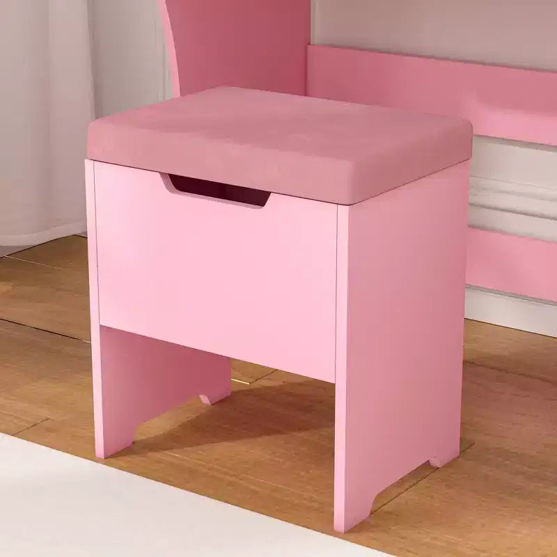 Toeletta con specchio illuminato a LED e presa di corrente, tavolo da trucco con 4 cassetti e sgabello portaoggetti, 3 modalità di illuminazione