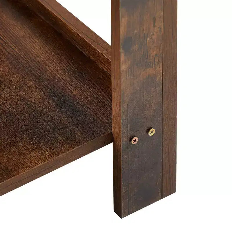 Tavolino in rattan con cassetto, Comodino moderno, Tavolino laterale per soggiorno, camera da letto, Marrone rustico