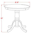 Set Tavolo da Pranzo Rotondo in Legno, Finitura Mogano