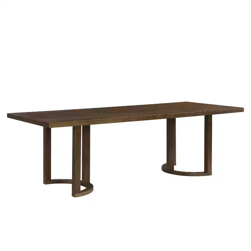 Tavolo da pranzo rettangolare Carissa moderno 95" in legno di gomma per 8 persone
