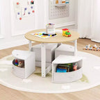 Set di 5 pezzi tavolo e sedie da gioco per bambini, tavolo rotondo impilabile, mobili per bambini