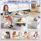Set di 5 pezzi tavolo e sedie da gioco per bambini, tavolo rotondo impilabile, mobili per bambini