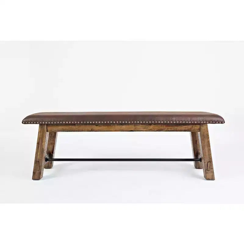 Cannon Valley Distressed Industrial 56 Distressed Wood Bench