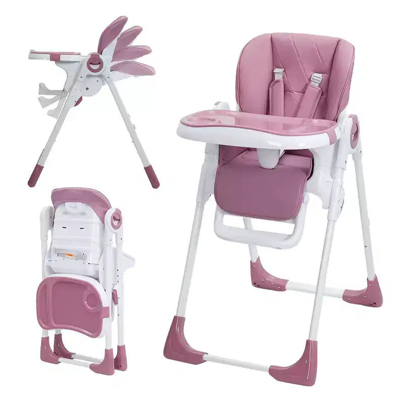 Seggiolone per neonati, seggiolone pieghevole per neonati con vassoio rimovibile, altezza e reclinazione regolabili, seggiolone per neonati e bambini piccoli