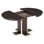 Tavolo da Pranzo Allungabile con Prolunga Centrale da 40 cm, Tavolo da Pranzo Ovale 106-147 cm per 6 Persone, Tavolo da Pranzo Rotondo Retrò in Legno Massello a Doppio Strato