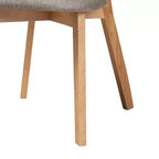 Set di 2 sedie da pranzo Dannell in tessuto e legno Grigio/Rovere naturale/Marrone chiaro: Rivestimento in poliestere, Struttura in legno di caucciù