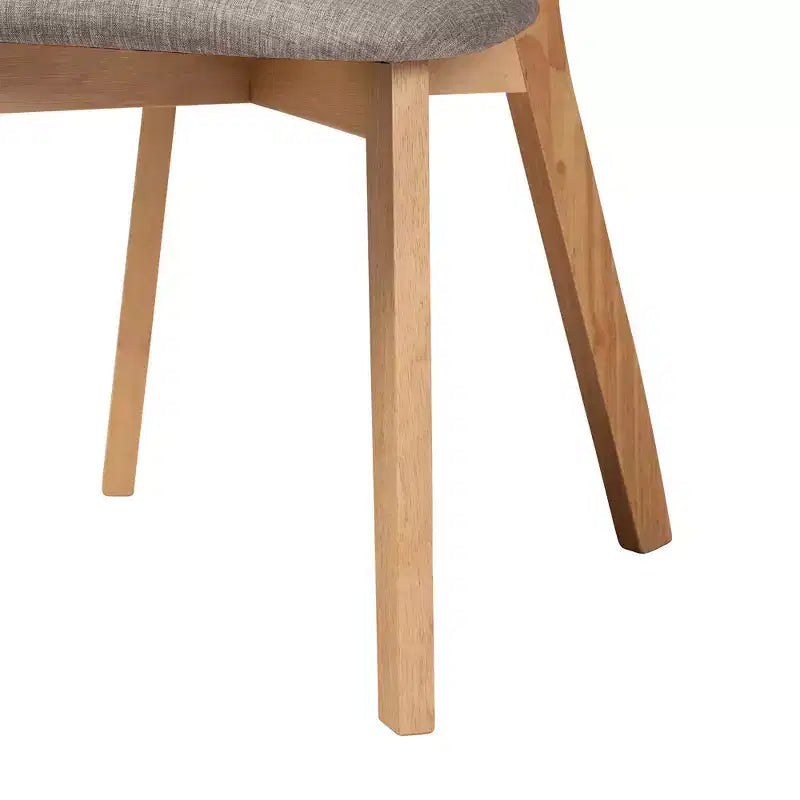 Set di 2 sedie da pranzo Dannell in tessuto e legno Grigio/Rovere naturale/Marrone chiaro: Rivestimento in poliestere, Struttura in legno di caucciù