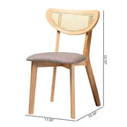 Set di 2 sedie da pranzo Dannell in tessuto e legno Grigio/Rovere naturale/Marrone chiaro: Rivestimento in poliestere, Struttura in legno di caucciù