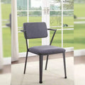 Cargo 22" Dining Chairs Gray Fabric and Gunmetal - Acme Furniture: Leather Upholstery, Metal Frame, Armless Design, Easy to Clean