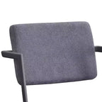 Sedia da pranzo Cargo 22" in tessuto grigio e canna di fucile: Rivestimento in pelle, Struttura in metallo, Senza braccioli