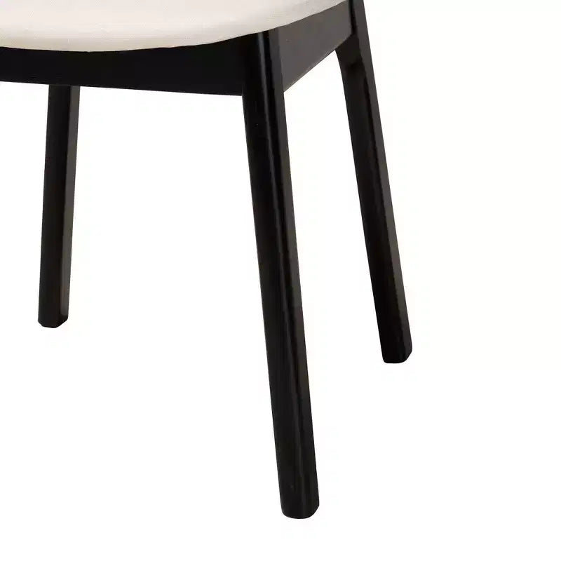 Set di 2 sedie da pranzo Darrion in tessuto e legno Crema/Nero/Marrone chiaro: Rivestimento in poliestere, struttura in legno di gomma