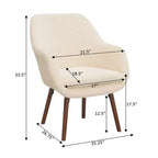 Poltrona d'accento Charlotte Wingback in crema/marrone caffè