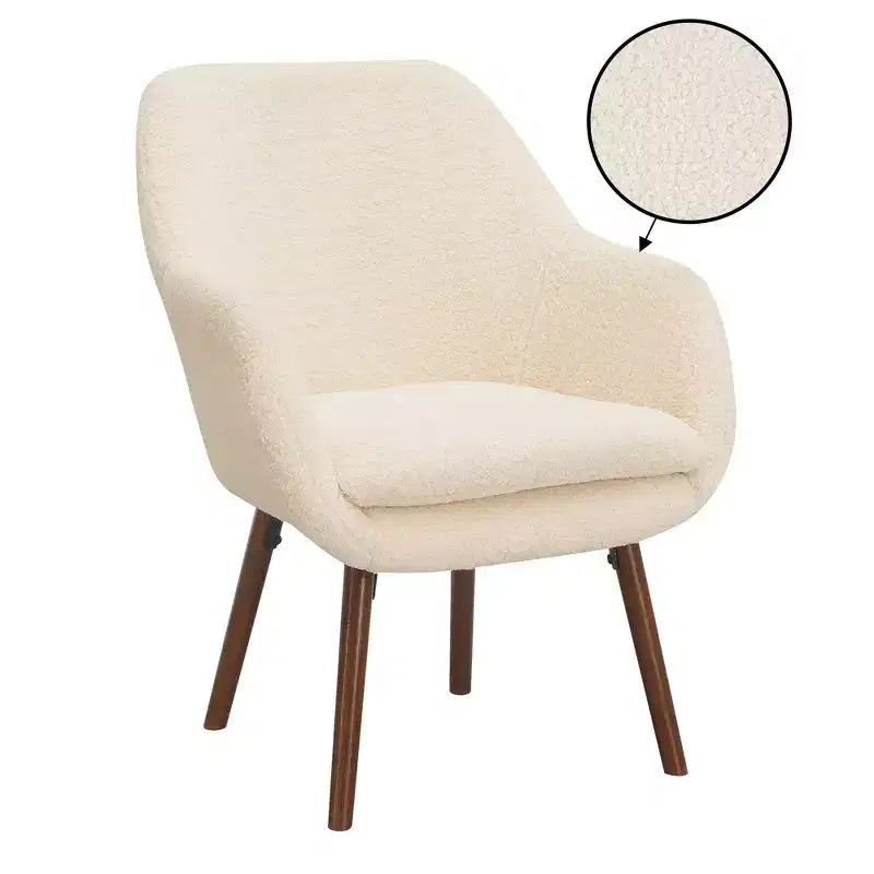 Poltrona d'accento Charlotte Wingback in crema/marrone caffè