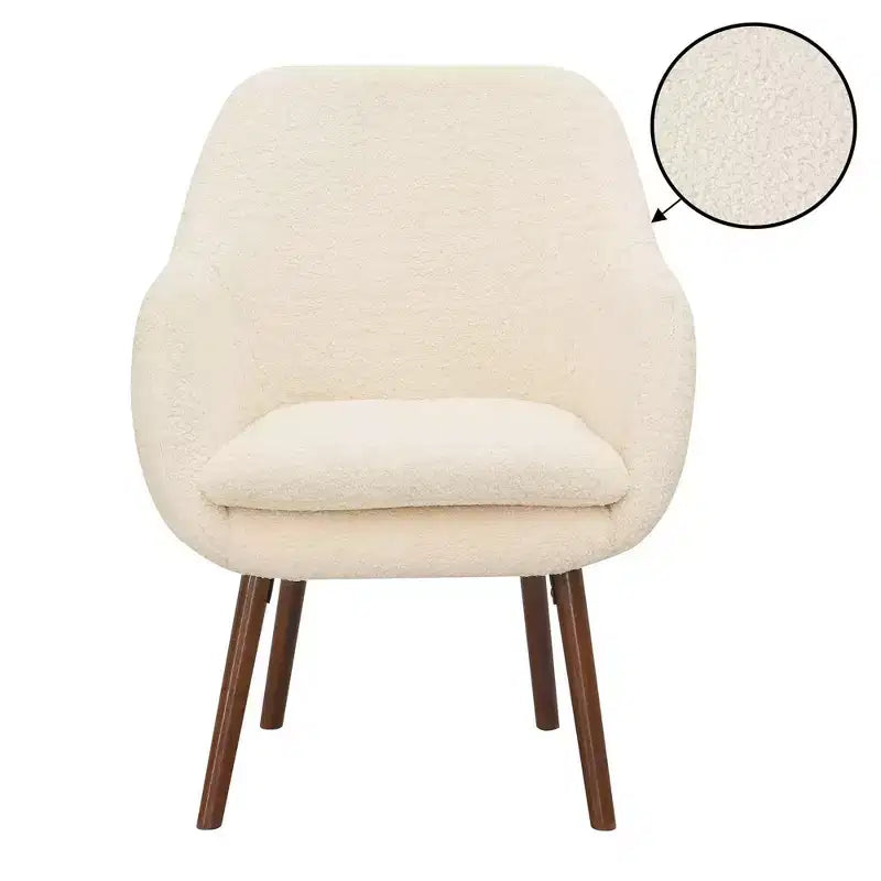 Poltrona d'accento Charlotte Wingback in crema/marrone caffè