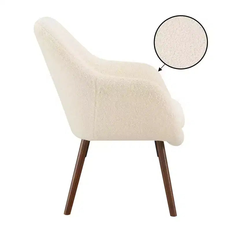 Poltrona d'accento Charlotte Wingback in crema/marrone caffè