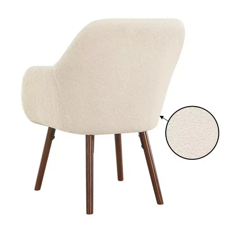 Poltrona d'accento Charlotte Wingback in crema/marrone caffè
