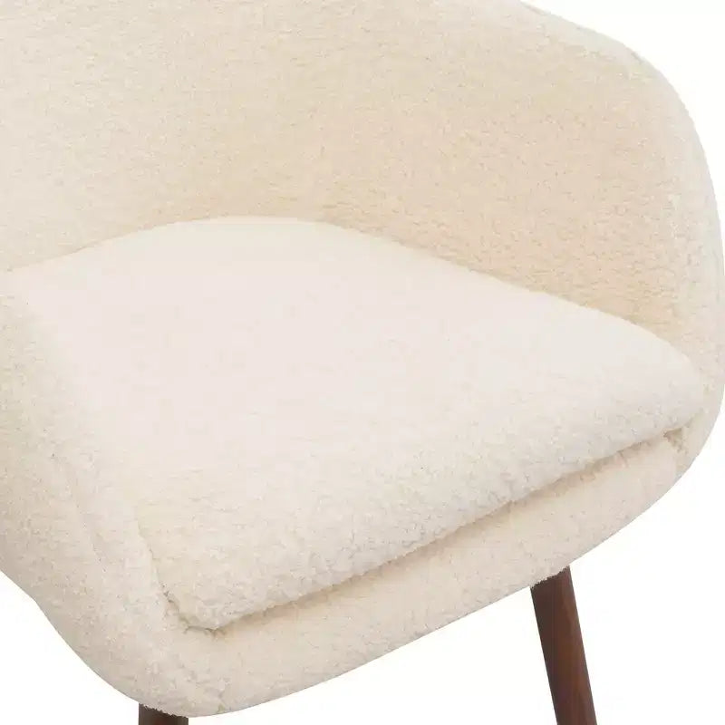 Poltrona d'accento Charlotte Wingback in crema/marrone caffè