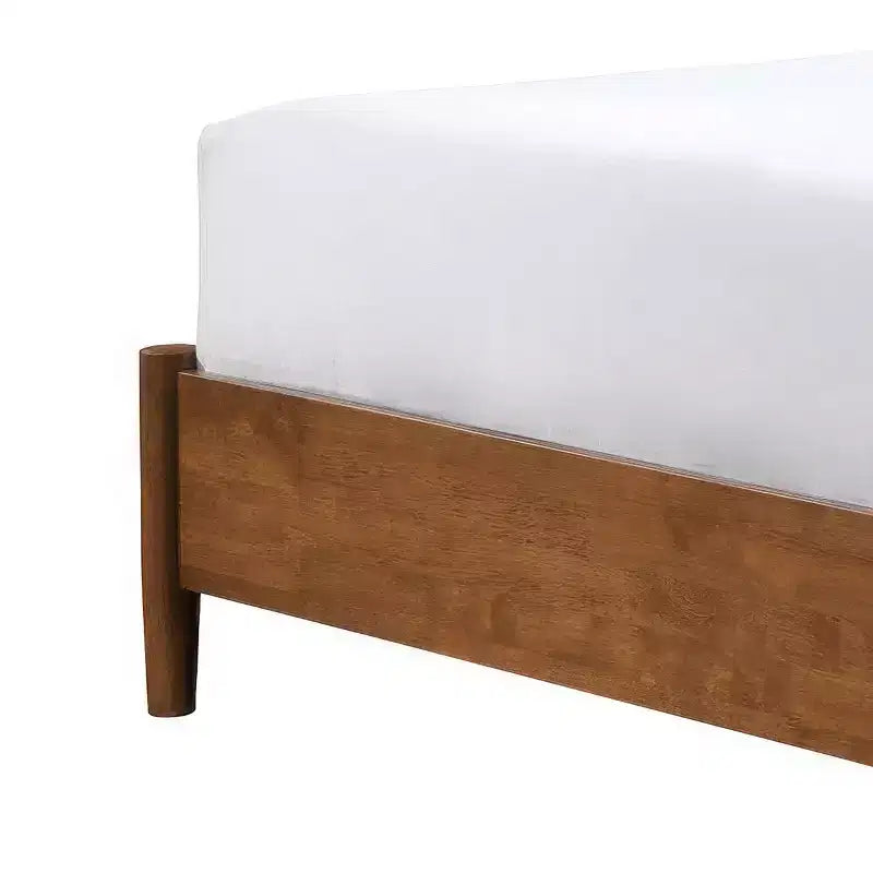 Set camera da letto moderno di metà secolo Riverstone 3 pezzi Queen con 2 comodini, Noce