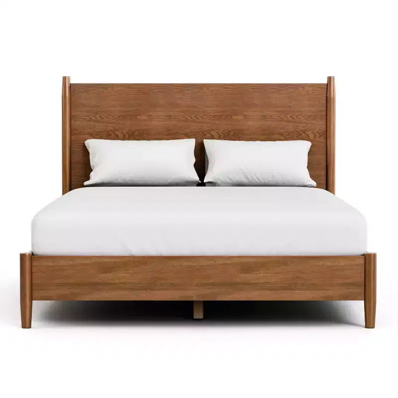 Set camera da letto moderno di metà secolo Riverstone 3 pezzi Queen con 2 comodini, Noce