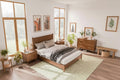 Set camera da letto moderno di metà secolo Riverstone 3 pezzi Queen con 2 comodini, Noce