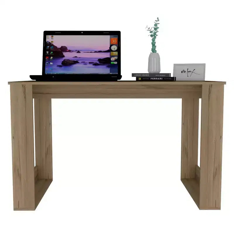 Scrivania per computer Shenyang marrone: design ergonomico, laminato in legno, larghezza 120,65 cm