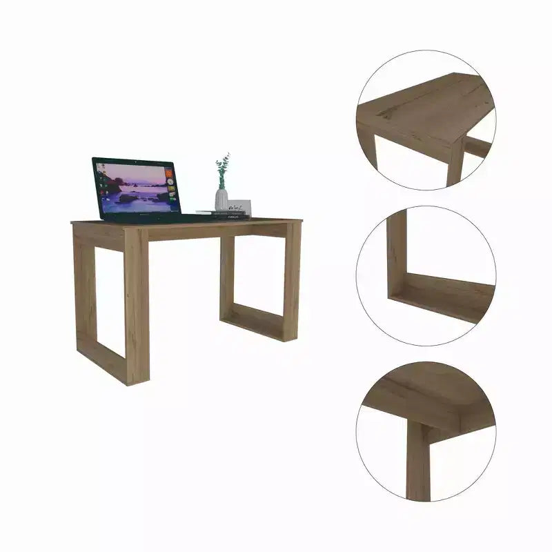 Scrivania per computer Shenyang marrone: design ergonomico, laminato in legno, larghezza 120,65 cm