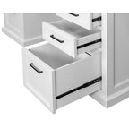 Credenza Scrivania Moderna in Legno con Sopralzo Completamente Assemblata Bianca - Collezione Abby