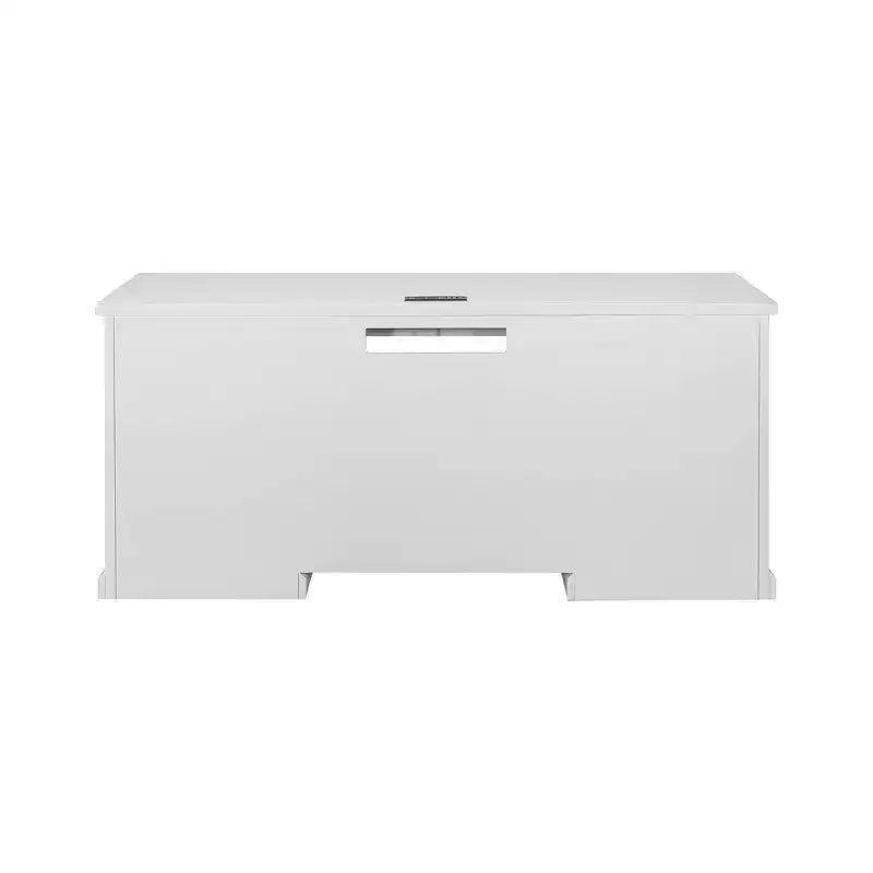 Credenza Scrivania Moderna in Legno con Sopralzo Completamente Assemblata Bianca - Collezione Abby