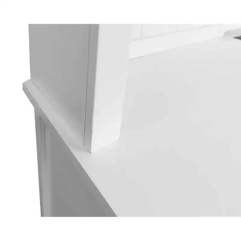 Credenza Scrivania Moderna in Legno con Sopralzo Completamente Assemblata Bianca - Collezione Abby