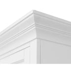 Credenza Scrivania Moderna in Legno con Sopralzo Completamente Assemblata Bianca - Collezione Abby