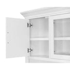 Credenza Scrivania Moderna in Legno con Sopralzo Completamente Assemblata Bianca - Collezione Abby