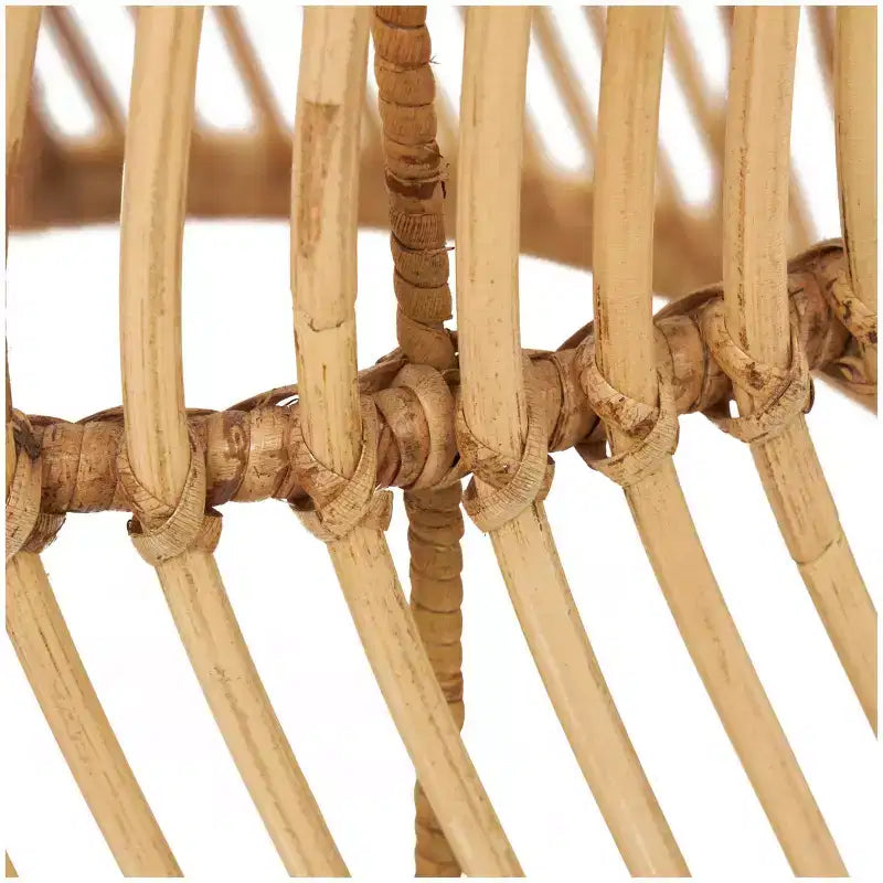 Tavolino d'appoggio in rattan intrecciato a onde fatto a mano: Nessun assemblaggio, uso interno, stile costiero