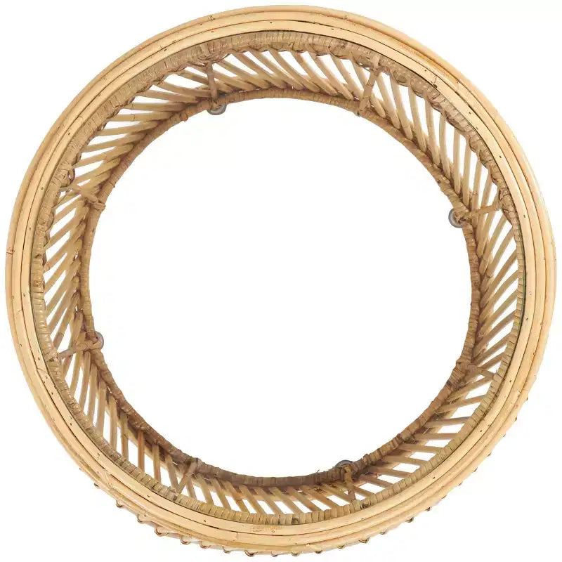 Tavolino d'appoggio in rattan intrecciato a onde fatto a mano: Nessun assemblaggio, uso interno, stile costiero