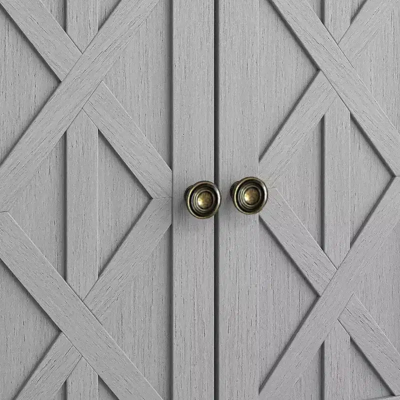 Tavolino Festivo a 2 ante grigio: stile rustico, prese USB/AC integrate, ripiano regolabile