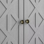 Tavolino Festivo a 2 ante grigio: stile rustico, prese USB/AC integrate, ripiano regolabile