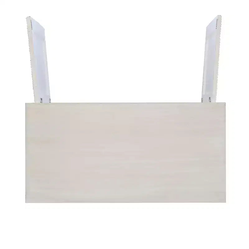 Madia accentata Powell Buchanan in legno massello a due ante e due ripiani, bianco antico