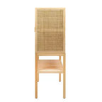 Mobile decorativo a 2 ante con ripiano, in rattan e pino, altezza 119 cm, colore naturale
