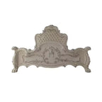 Letto matrimoniale "Eastern King" Dresden da 92" con intagli in stile Rococò e similpelle