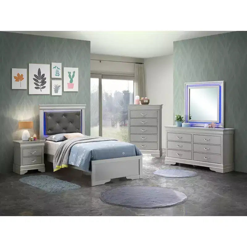 Letto matrimoniale Lorana a pannelli gemelli