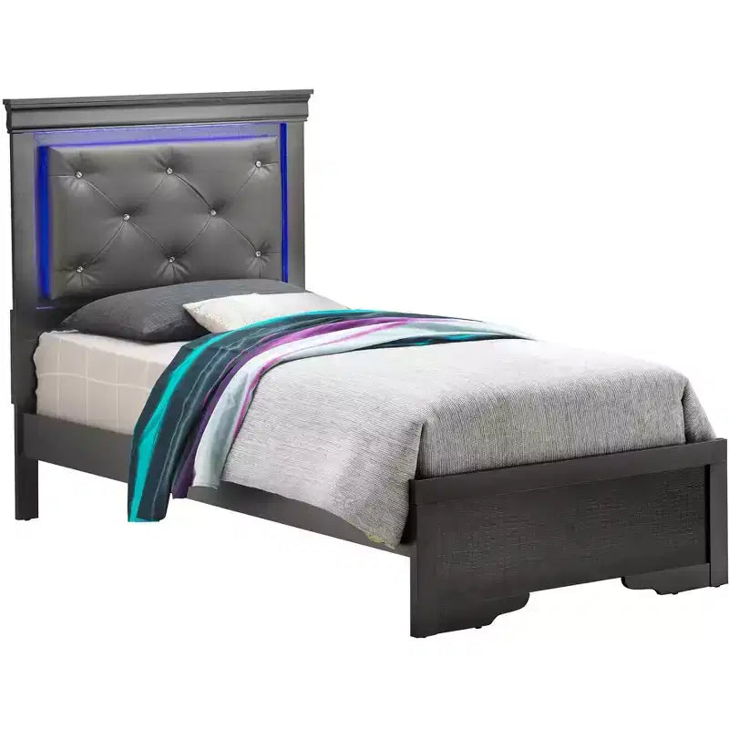 Letto matrimoniale Lorana a pannelli gemelli