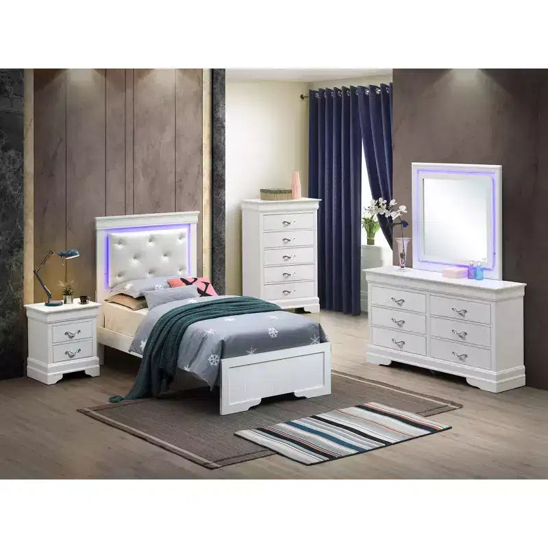 Letto matrimoniale Lorana a pannelli gemelli