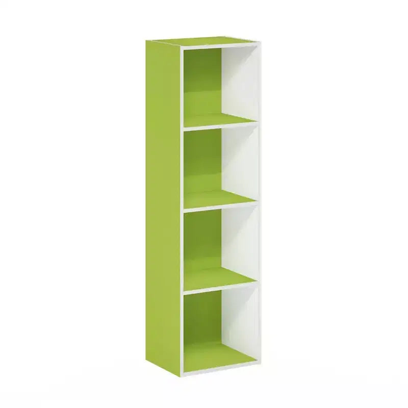 Libreria aperta a 4 ripiani reversibile, scaffale portaoggetti sottile, espositore