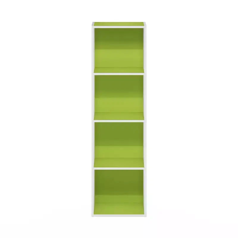 Libreria aperta a 4 ripiani reversibile, scaffale portaoggetti sottile, espositore