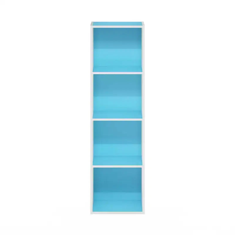 Libreria aperta a 4 ripiani reversibile, scaffale portaoggetti sottile, espositore
