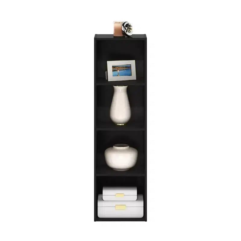 Libreria aperta a 4 ripiani reversibile, scaffale portaoggetti sottile, espositore